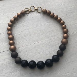 Black and gold ombré bead statement necklace